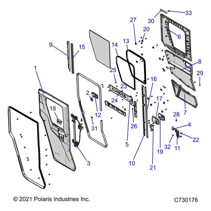 Bezel-Door,Hinge,Rr,Lh,Blk by Polaris