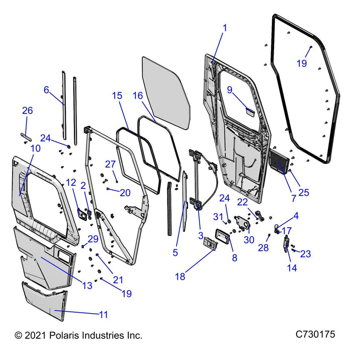 Bezel-Door,Latch,Blk by Polaris