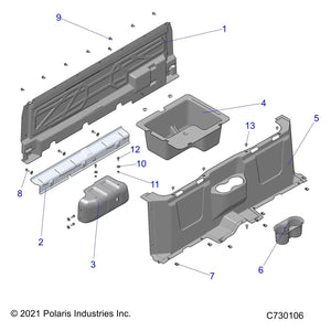 Bin-Storage, Center,Blk by Polaris 5458006-070 OEM Hardware P5458006-070 Off Road Express