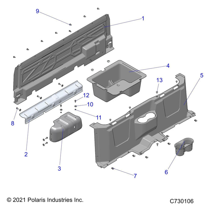 Bin-Storage, Center,Blk by Polaris