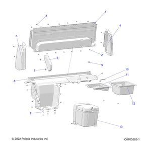 Bin-Storage,Lh,Blk,Standoffs by Polaris 5459005-070 OEM Hardware P5459005-070 Off Road Express