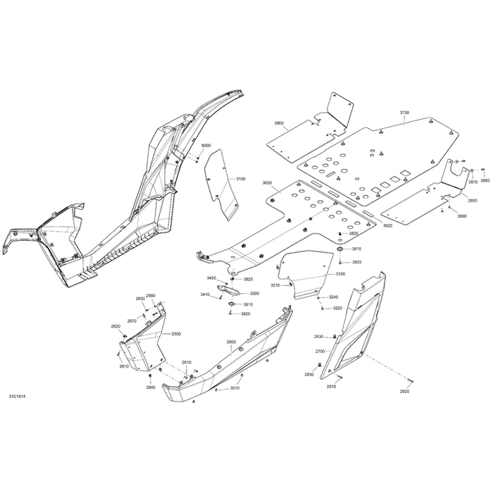 Black LH Rear Lateral Panel by Can-Am