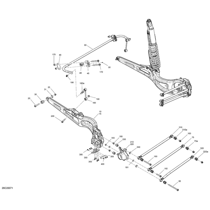 Black, LH Rear Suspension Arm by Can-Am