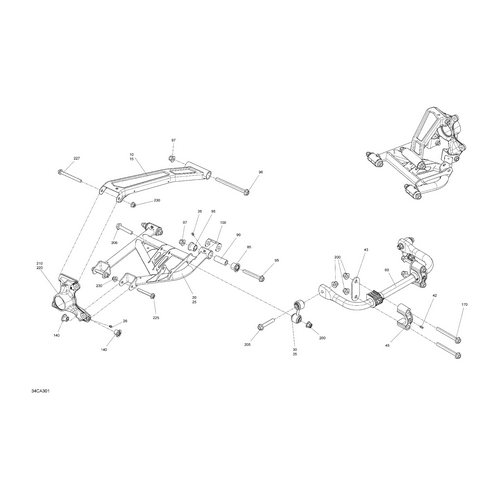 Black LH Rear Upper Susp Arm Assy by Can-Am