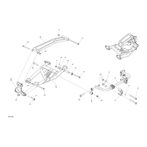 Black LH Rear Upper Susp Arm Assy by Can-Am