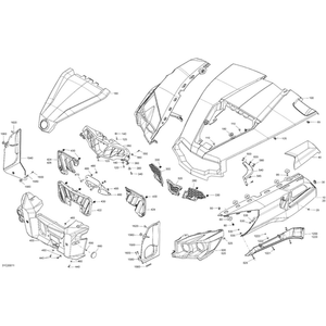 Black, RH Upper Front Mudguard by Can-Am 705008667 OEM Hardware 705008667 Off Road Express Peach St