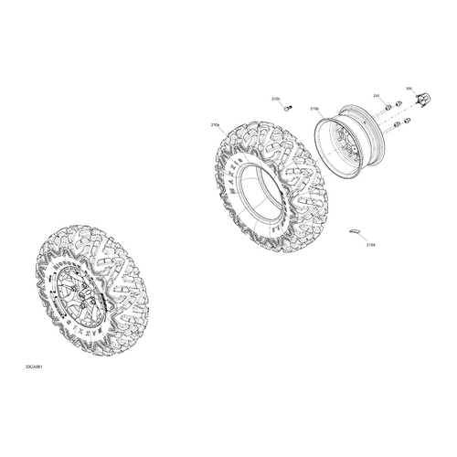 Black, Wheel Nut M10 X 1.25 by Can-Am