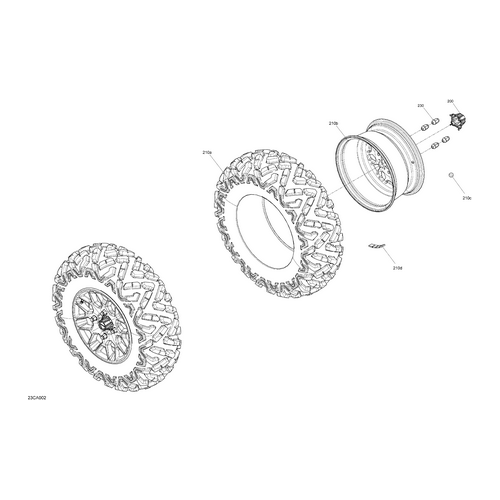 Black Wheel Nut M12 X 1.50 by Can-Am