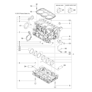 Block Assy,Cylinder by Polaris 3070006 OEM Hardware P3070006 Off Road Express Drop Ship