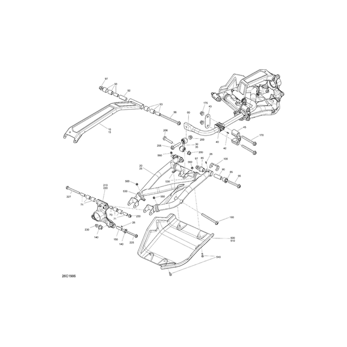 Blue LH Rear Upper Susp Arm Assy by Can-Am