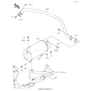 Body-Comp-Muffler by Kawasaki 18091-0487 OEM Hardware 18091-0487 Off Road Express Drop Ship