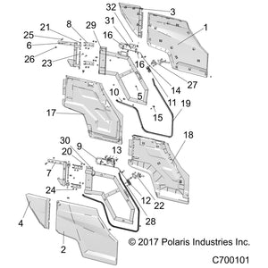 Bolster Bar Cover, Left, Matte by Polaris 5452953-675 OEM Hardware P5452953-675 Off Road Express