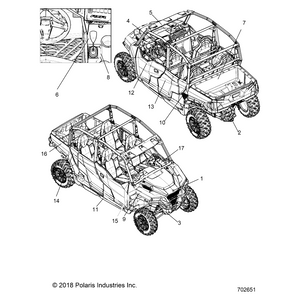 Bolster Decal, Left by Polaris 7191366 OEM Hardware P7191366 Off Road Express