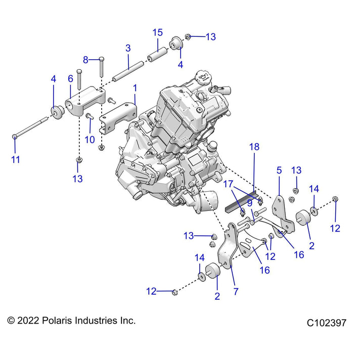 Bolt-3/8-16X7/8 Hex Flange Gr5 by Polaris