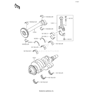 Bolt,Connecting Rod by Kawasaki 92154-3911 OEM Hardware 92154-3911 Off Road Express Peach St