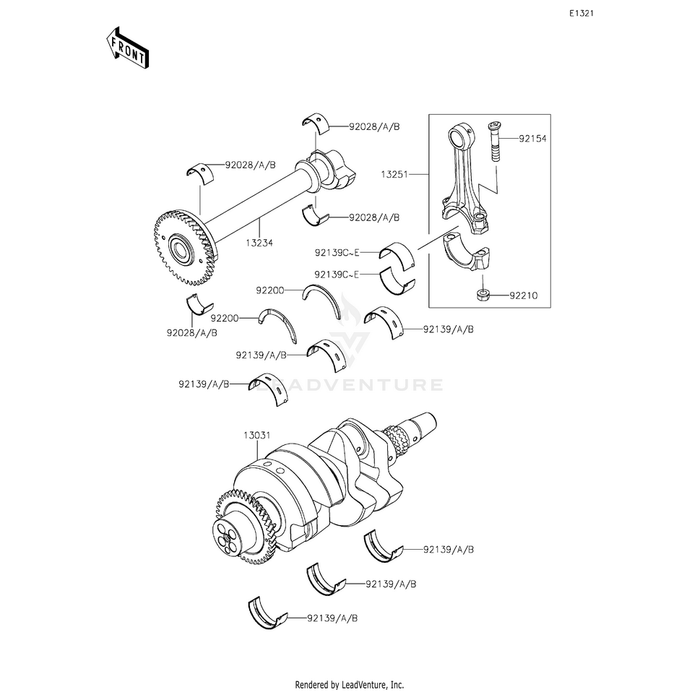 Bolt,Connecting Rod by Kawasaki