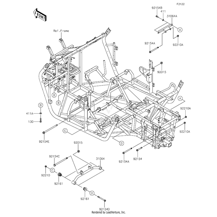 Bolt,Flanged,10X105 by Kawasaki