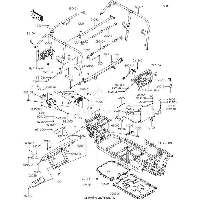 Bolt-Flanged,10X25 by Kawasaki