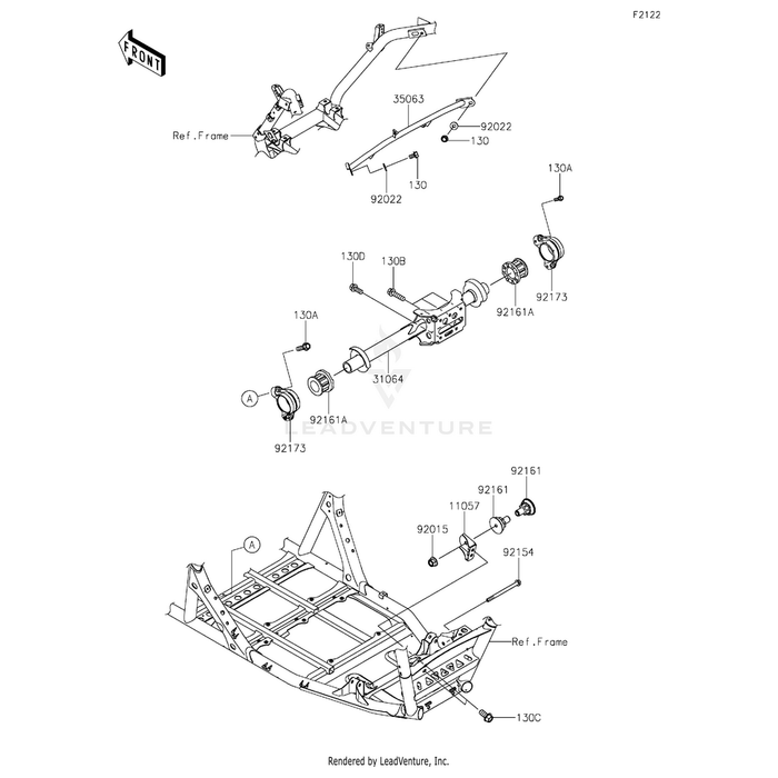 Bolt-Flanged,10X25 by Kawasaki