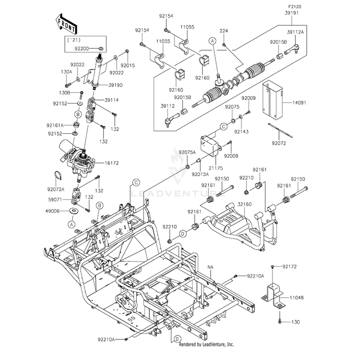 Bolt-Flanged,10X30 by Kawasaki