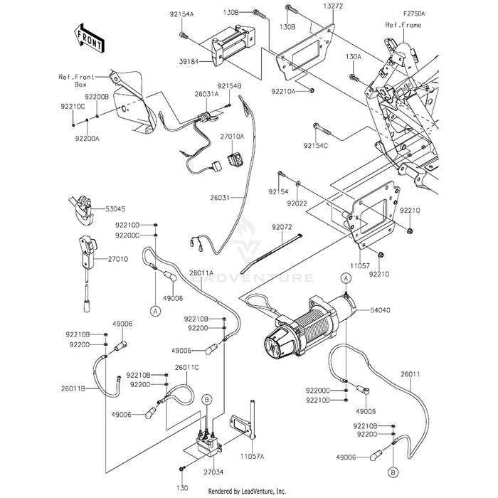 Bolt,Flanged,10X65 by Kawasaki