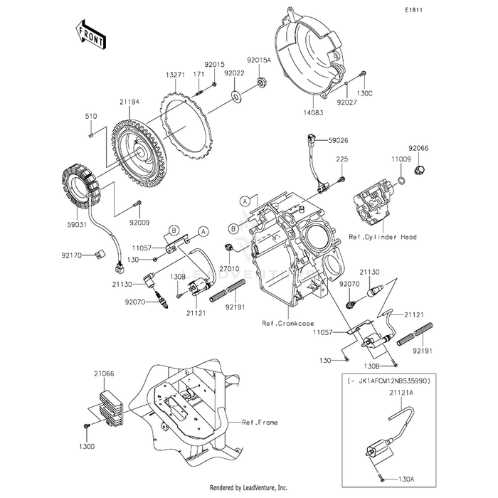 Bolt-Flanged,5X20 by Kawasaki