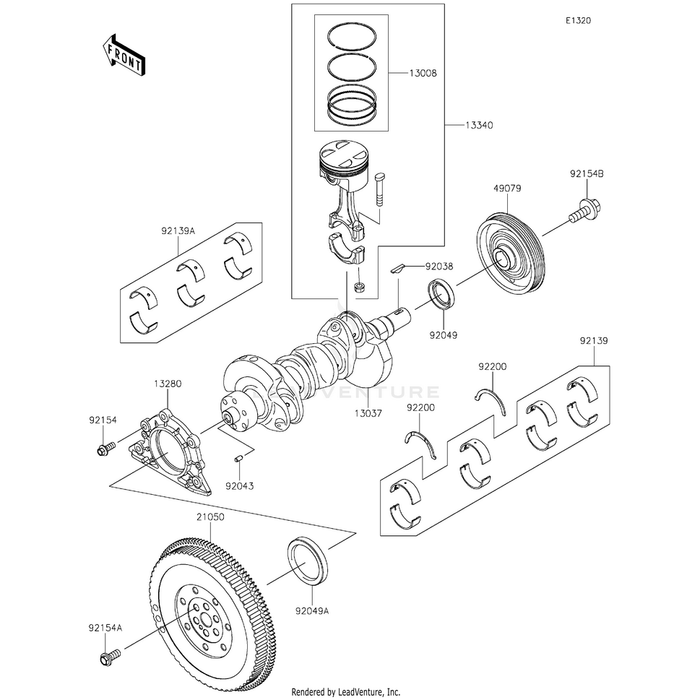 Bolt,Flywheel by Kawasaki