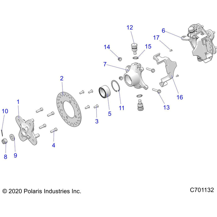 Bolt Front Left 10 Mm X 1.5 Mm by Polaris