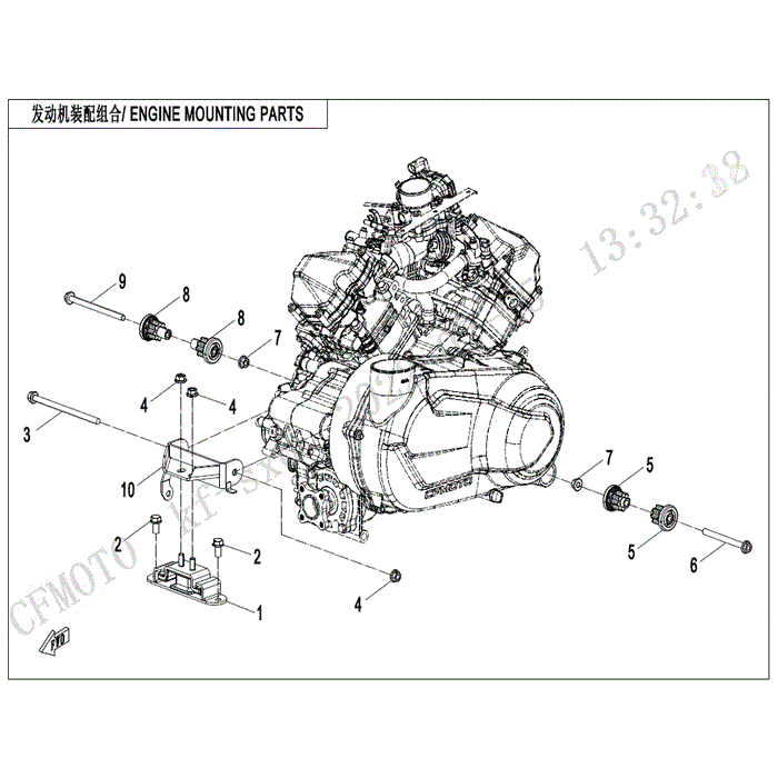 Bolt M10X1.25X170 by CF Moto