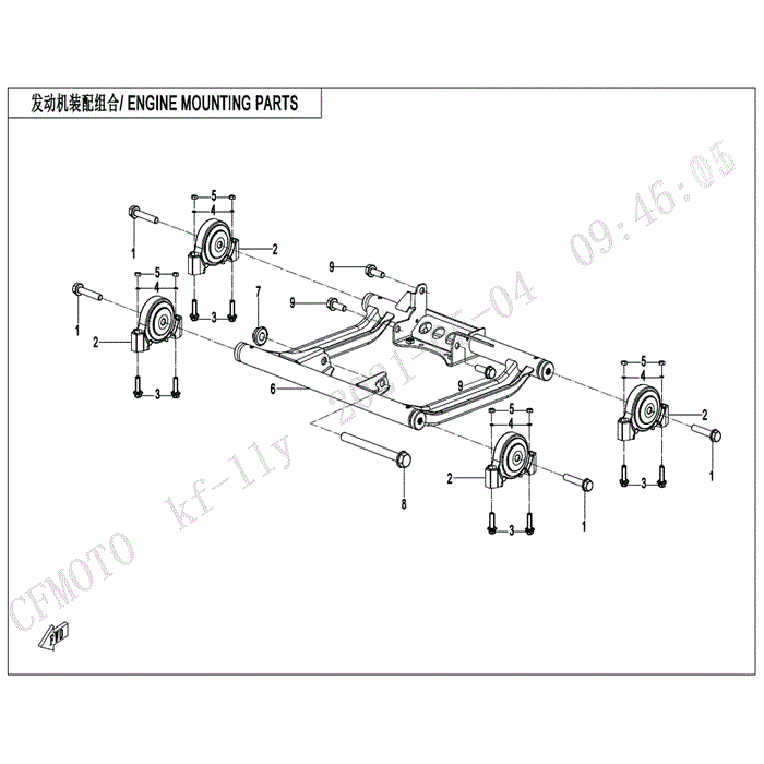 Bolt M10X1.25X55 by CF Moto