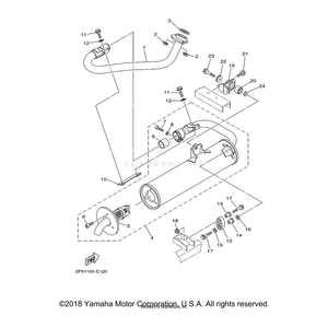 Bolt, Muffler by Yamaha 5ND-E4719-00-00 OEM Hardware 5ND-E4719-00-00 Off Road Express