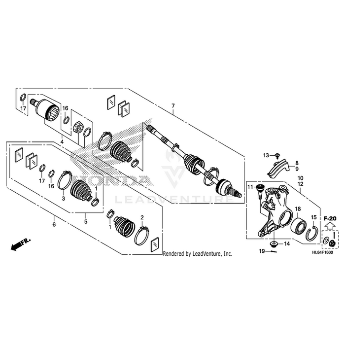 Bolt, Shoulder (6X20) (5.0) by Honda