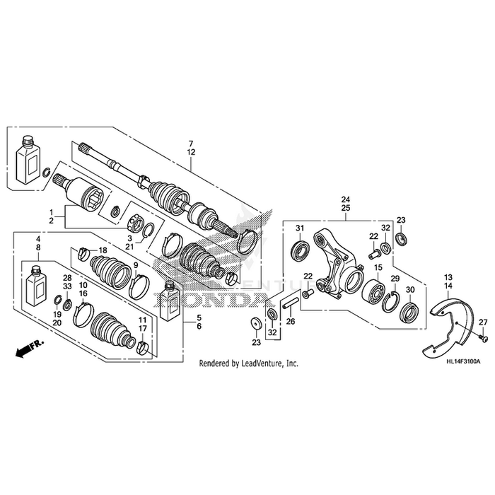 Boot Set, Left Rear by Honda