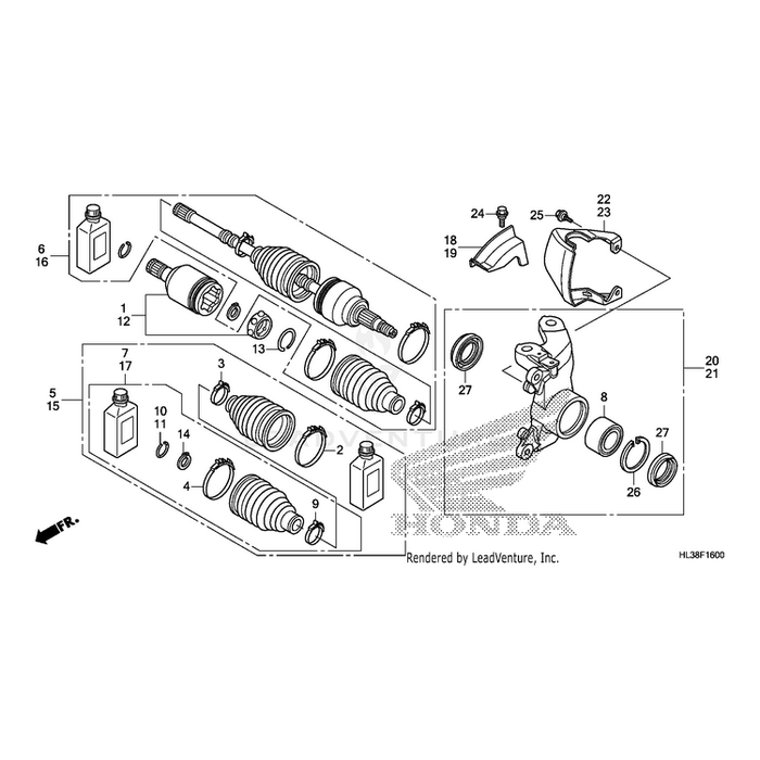 Boot Set, Right Front by Honda