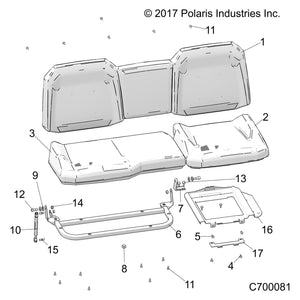 Bottom Vinyl Seat Assembly, Glo by Polaris 2688635-070 OEM Hardware P2688635-070 Off Road Express