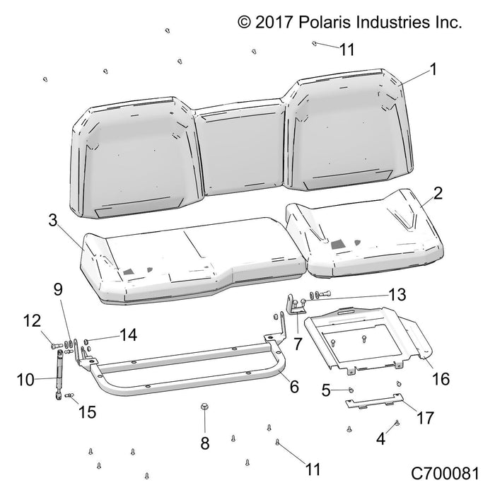 Bottom Vinyl Seat Assembly, Glo by Polaris