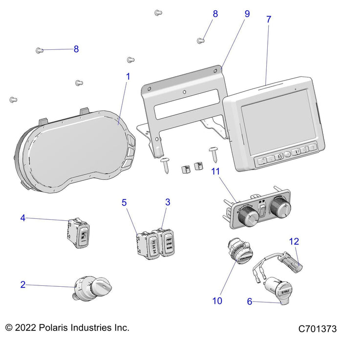 Bracket-7 Display,Rc,Blk by Polaris