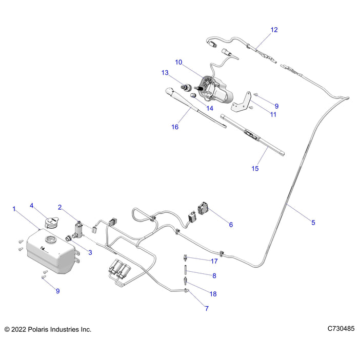 Bracket-Accy,Mirror Wiper,Gen3 Bk by Polaris