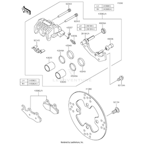 Bracket-Assembly,Lh by Kawasaki 39184-0045 OEM Hardware 39184-0045 Off Road Express Peach St