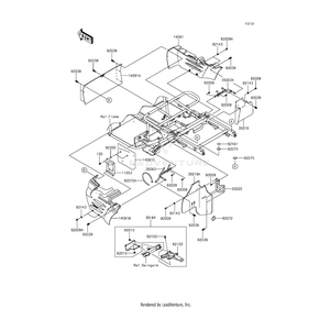 Bracket-Assembly,Trailer Hitc by Kawasaki 39184-0048 OEM Hardware 39184-0048 Off Road Express Peach St