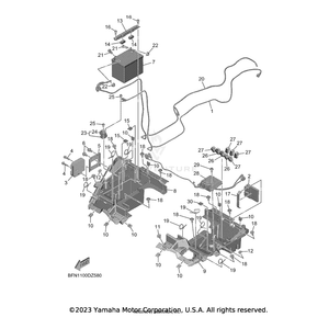 Bracket, Battery by Yamaha 2HC-H2128-00-00 OEM Hardware 2HC-H2128-00-00 Off Road Express