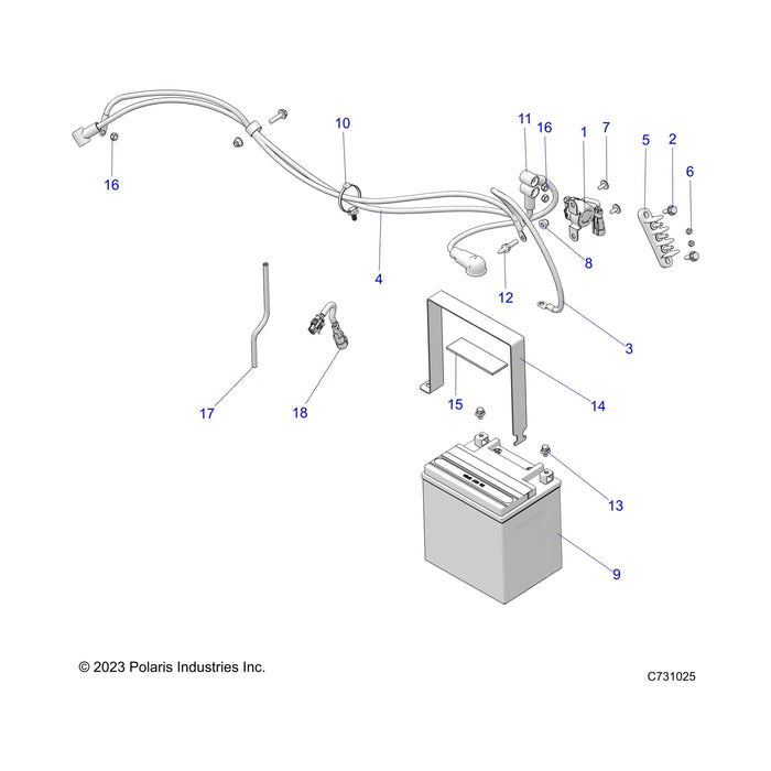 Bracket-Battery Strap Galv by Polaris