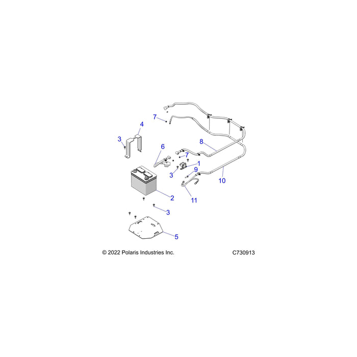 Bracket-Battery Strap Galv by Polaris