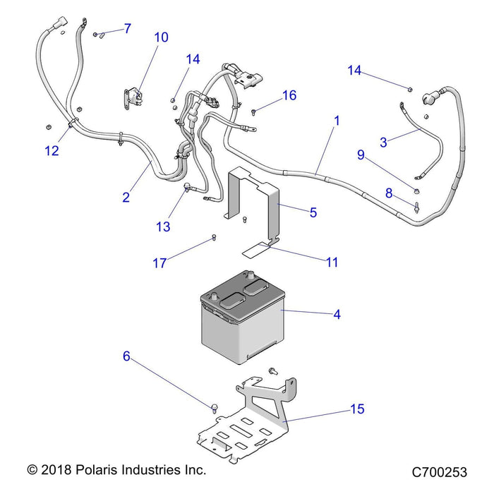 Bracket-Battery Tray,Mud,Blk by Polaris