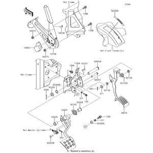 Bracket,Brake by Kawasaki 11056-2834 OEM Hardware 11056-2834 Off Road Express Peach St