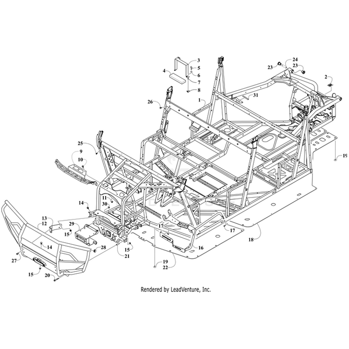 Bracket, Bumper - Black By Arctic Cat