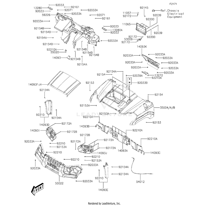 Bracket,Cover by Kawasaki