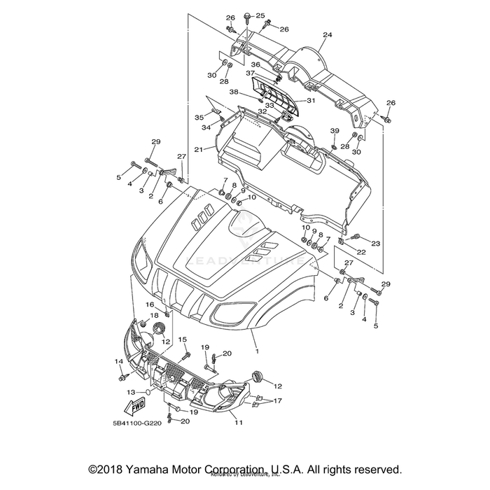 Bracket, Cover by Yamaha