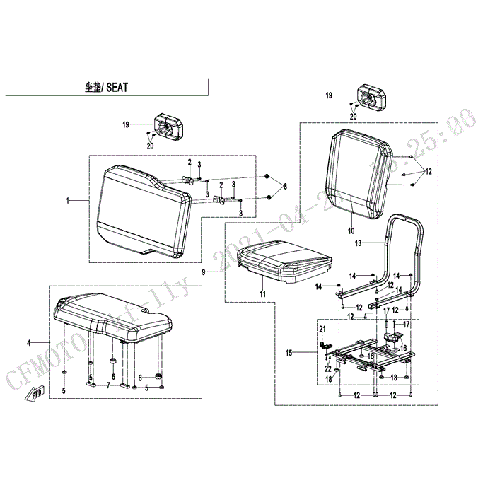 Bracket Driver Seat by CF Moto