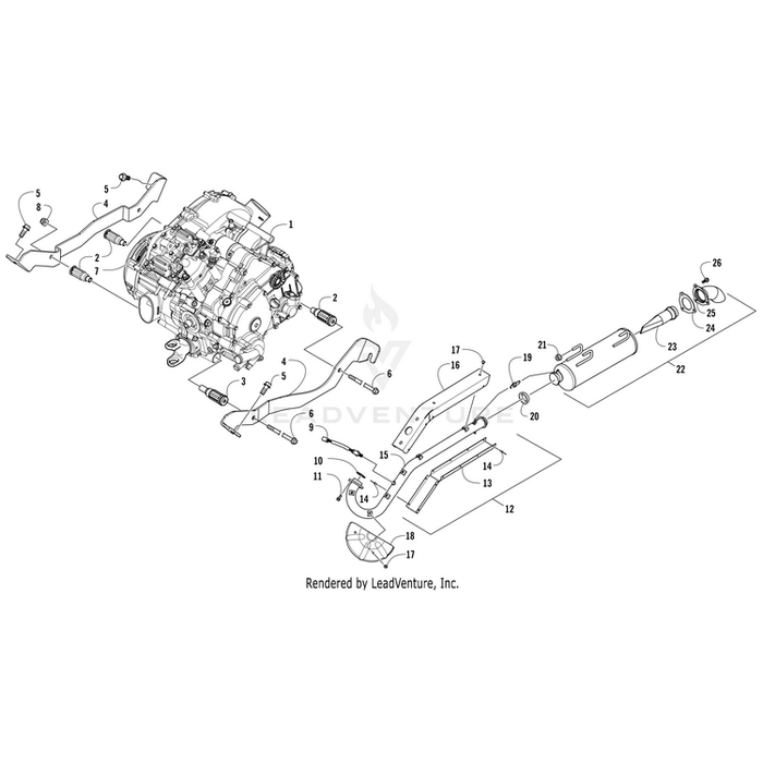 Bracket, Engine - Left - Black By Arctic Cat